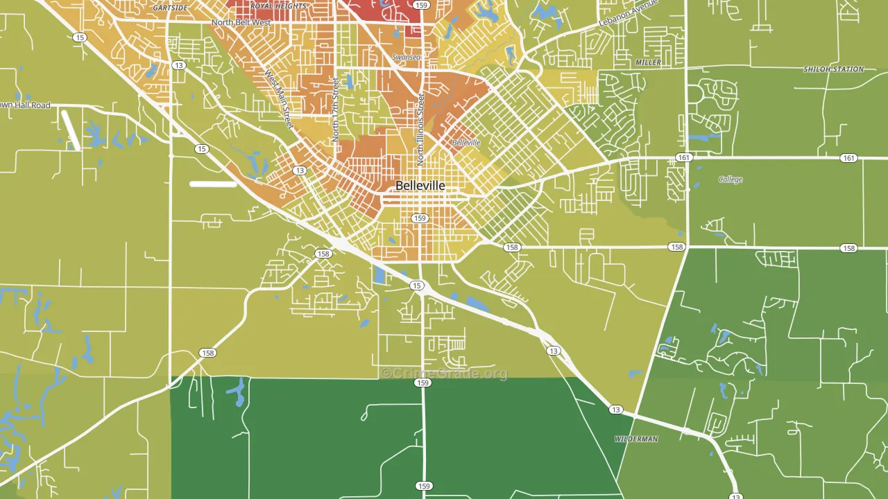 62220, IL Map of Vehicle Theft Rates