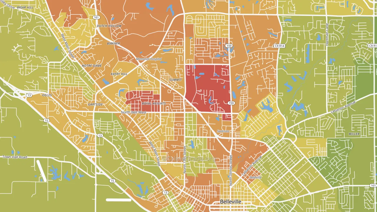 62226, IL Map of Vehicle Theft Rates
