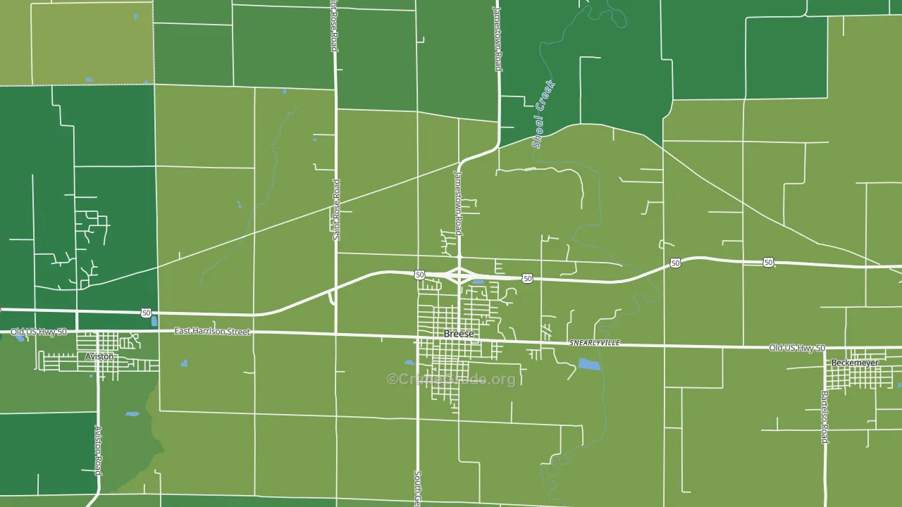 62230, IL Map of Vehicle Theft Rates