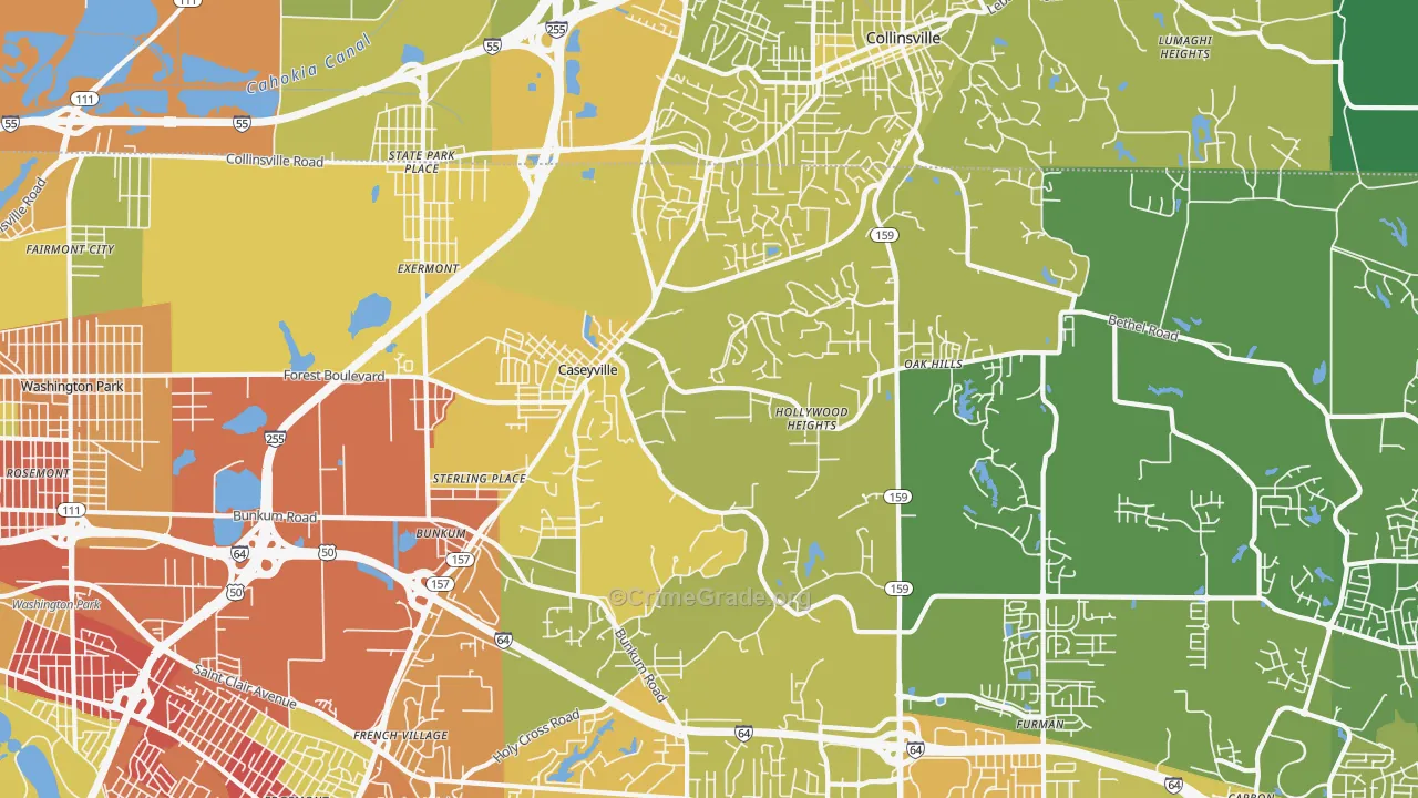 62232, IL Map of Vehicle Theft Rates