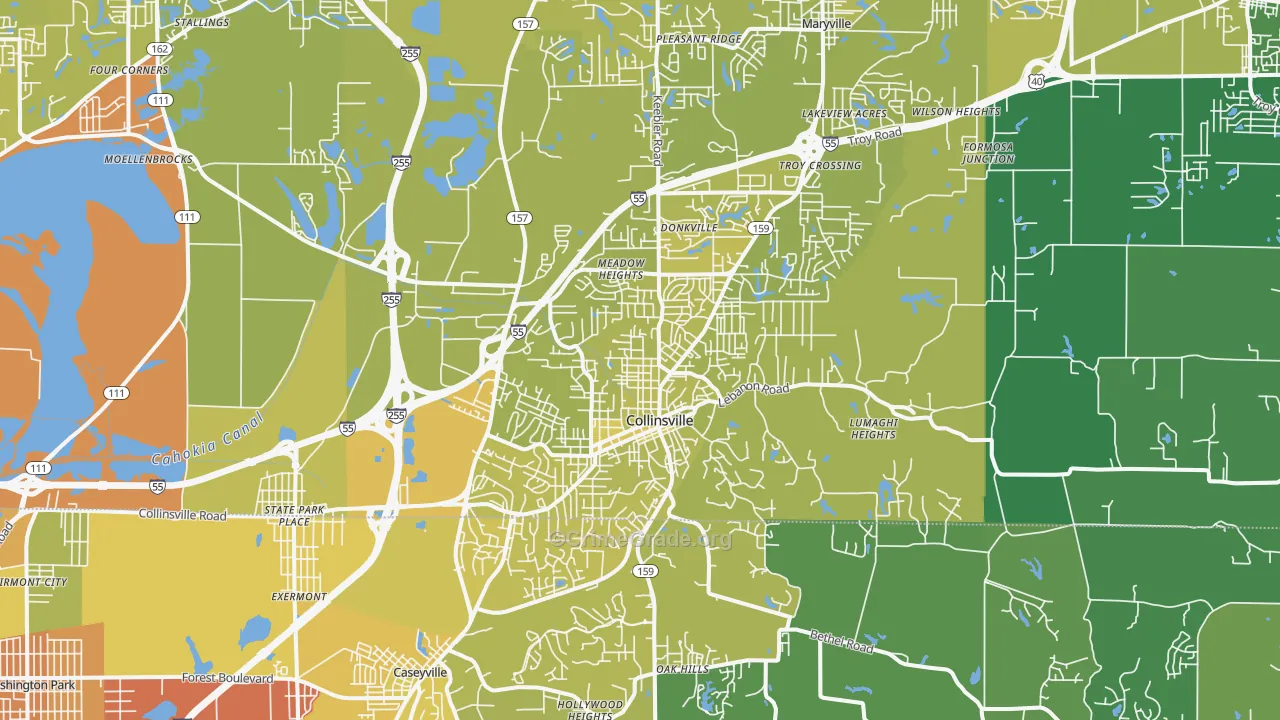 62234, IL Map of Vehicle Theft Rates