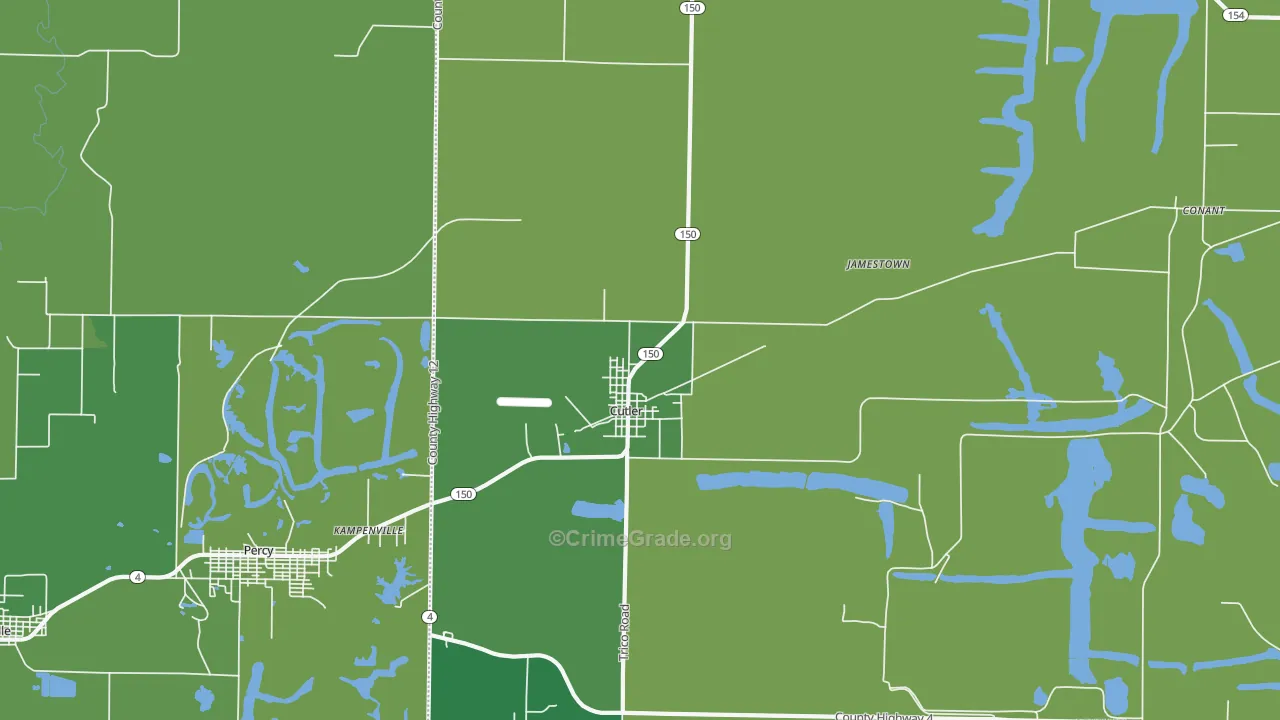 62238, IL Map of Vehicle Theft Rates