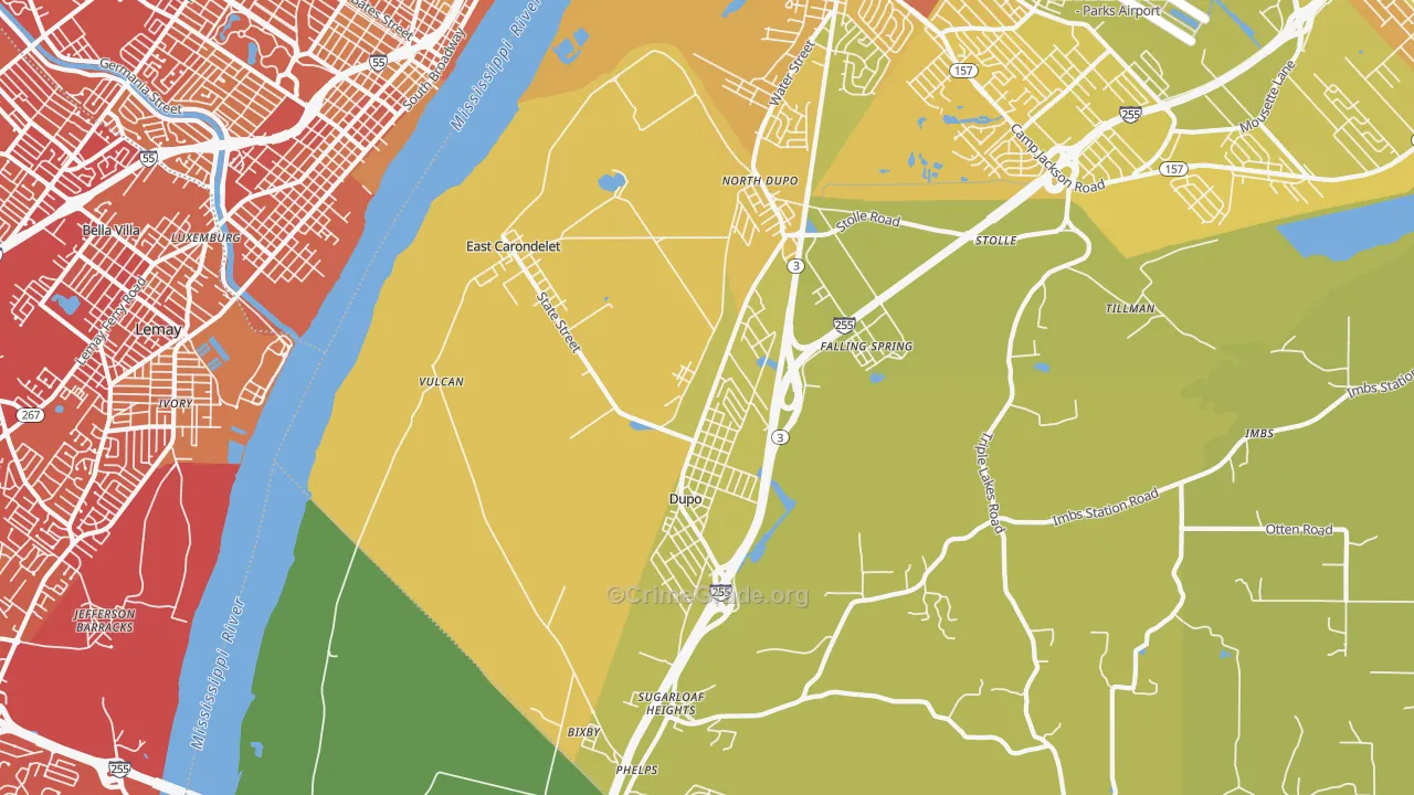 62240, IL Map of Vehicle Theft Rates