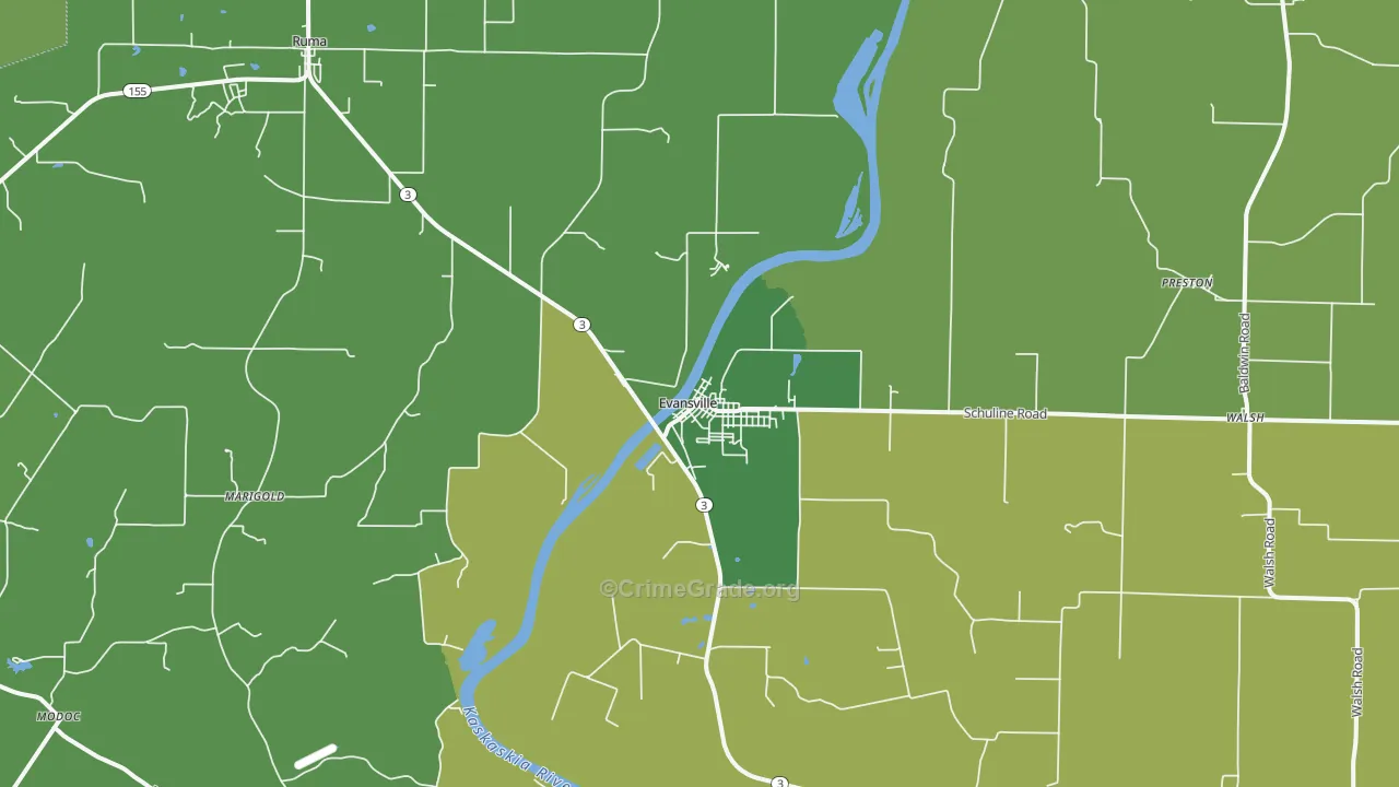 62242, IL Map of Vehicle Theft Rates
