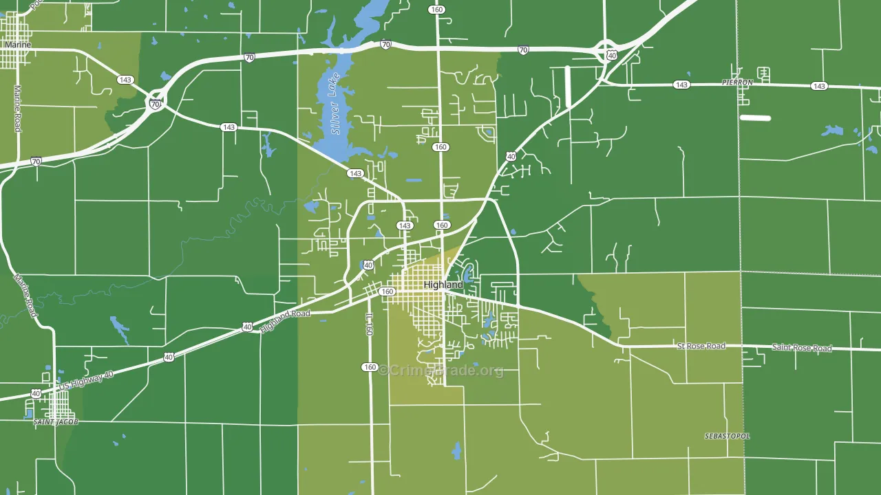 62249, IL Map of Vehicle Theft Rates