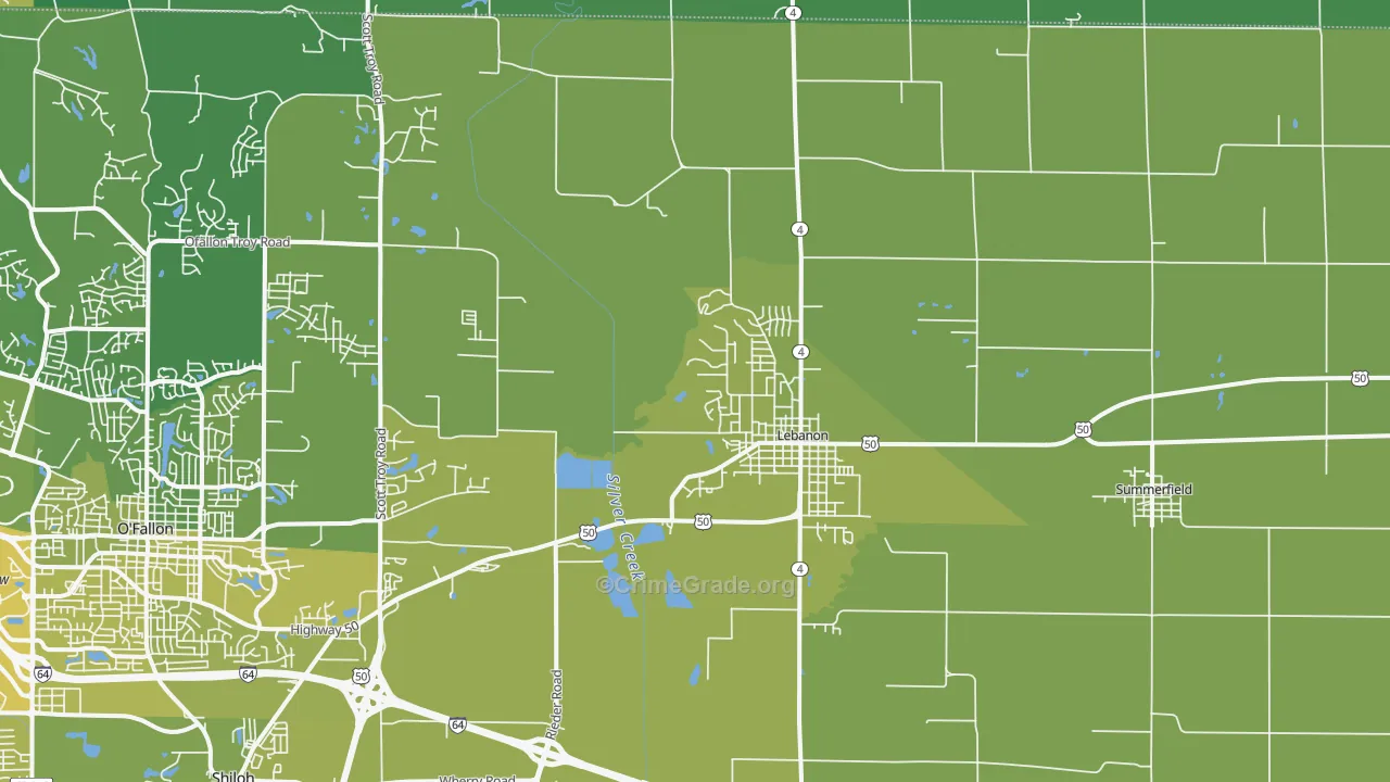 62254, IL Map of Vehicle Theft Rates
