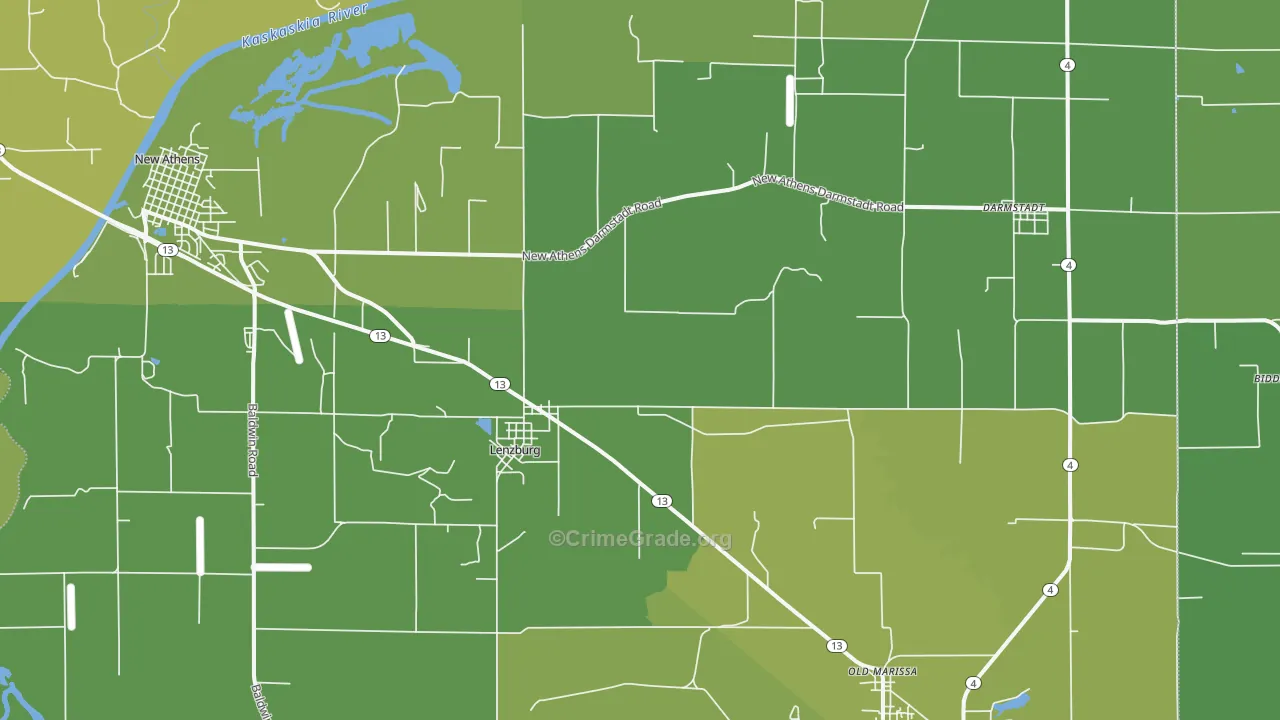 62255, IL Map of Vehicle Theft Rates