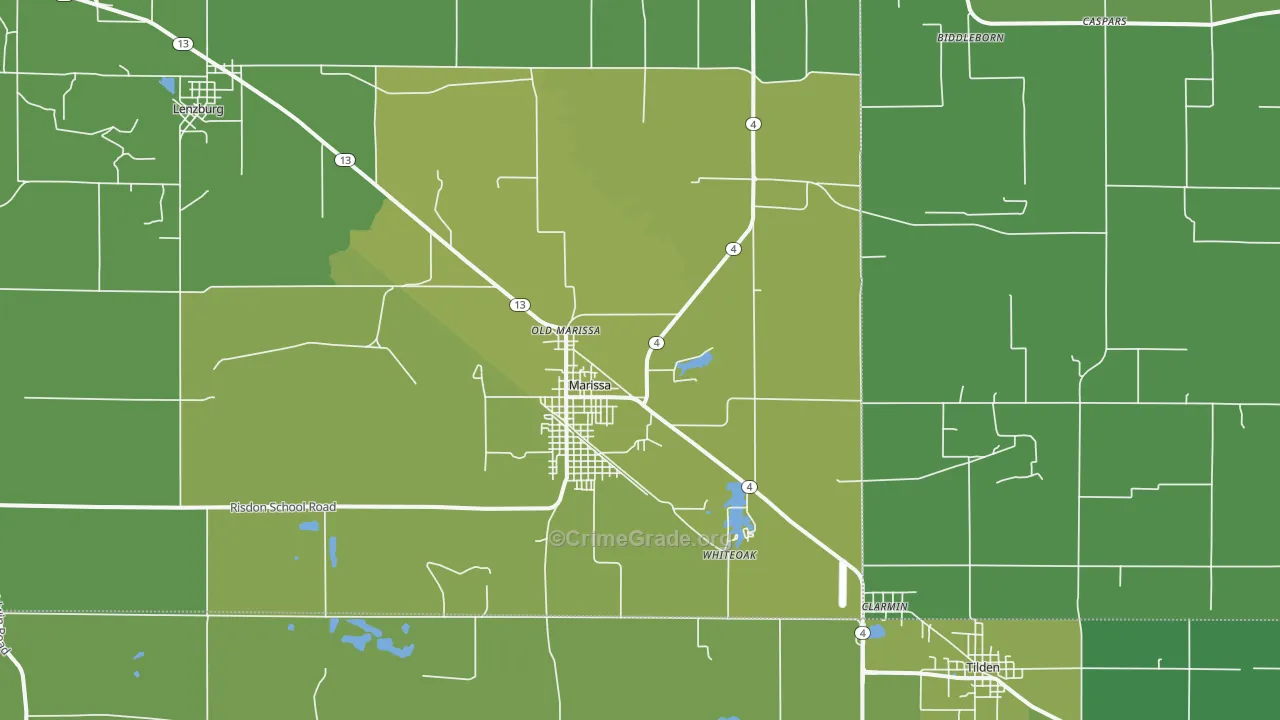 62257, IL Map of Vehicle Theft Rates