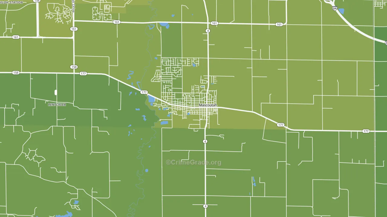 62258, IL Map of Vehicle Theft Rates