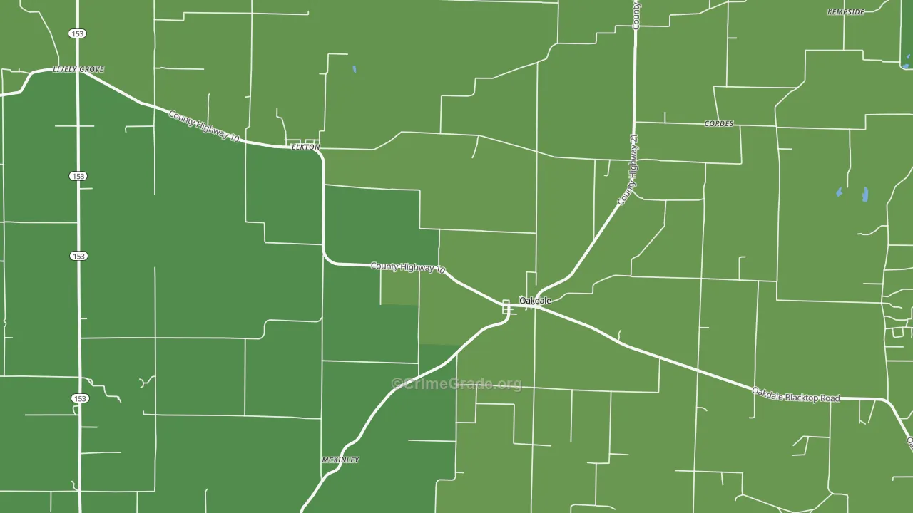 62268, IL Map of Vehicle Theft Rates