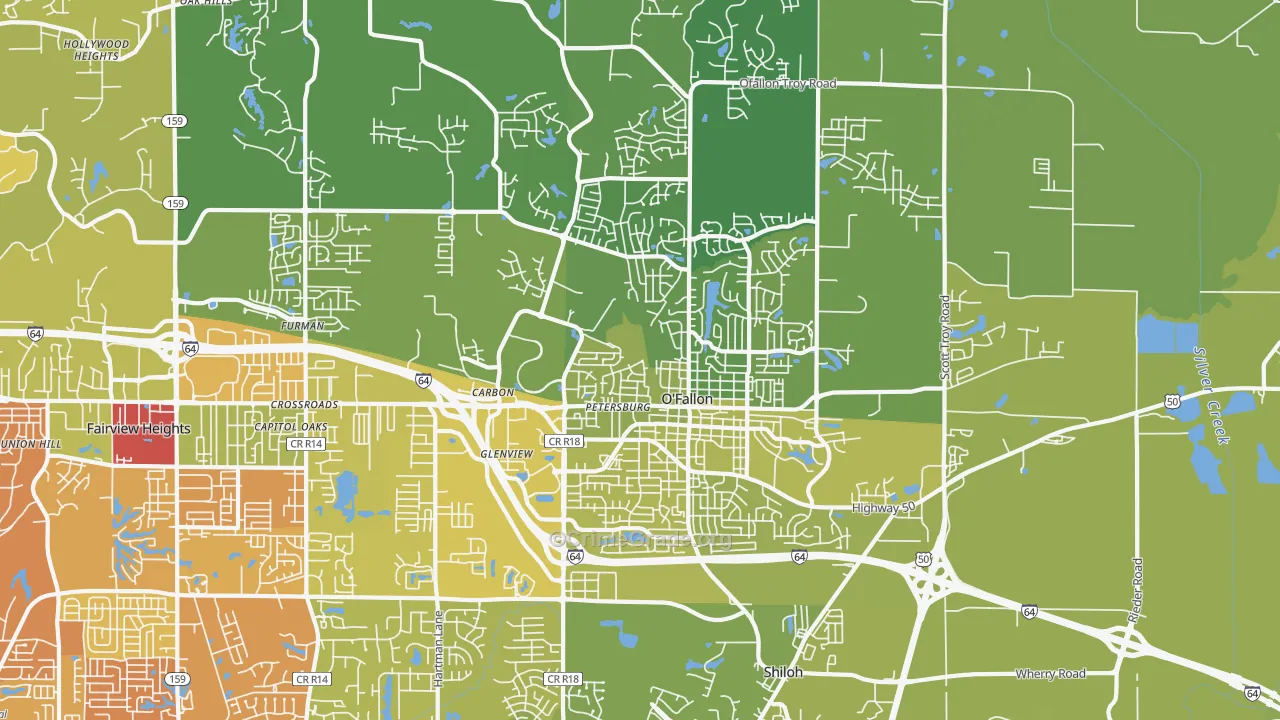 62269, IL Map of Vehicle Theft Rates