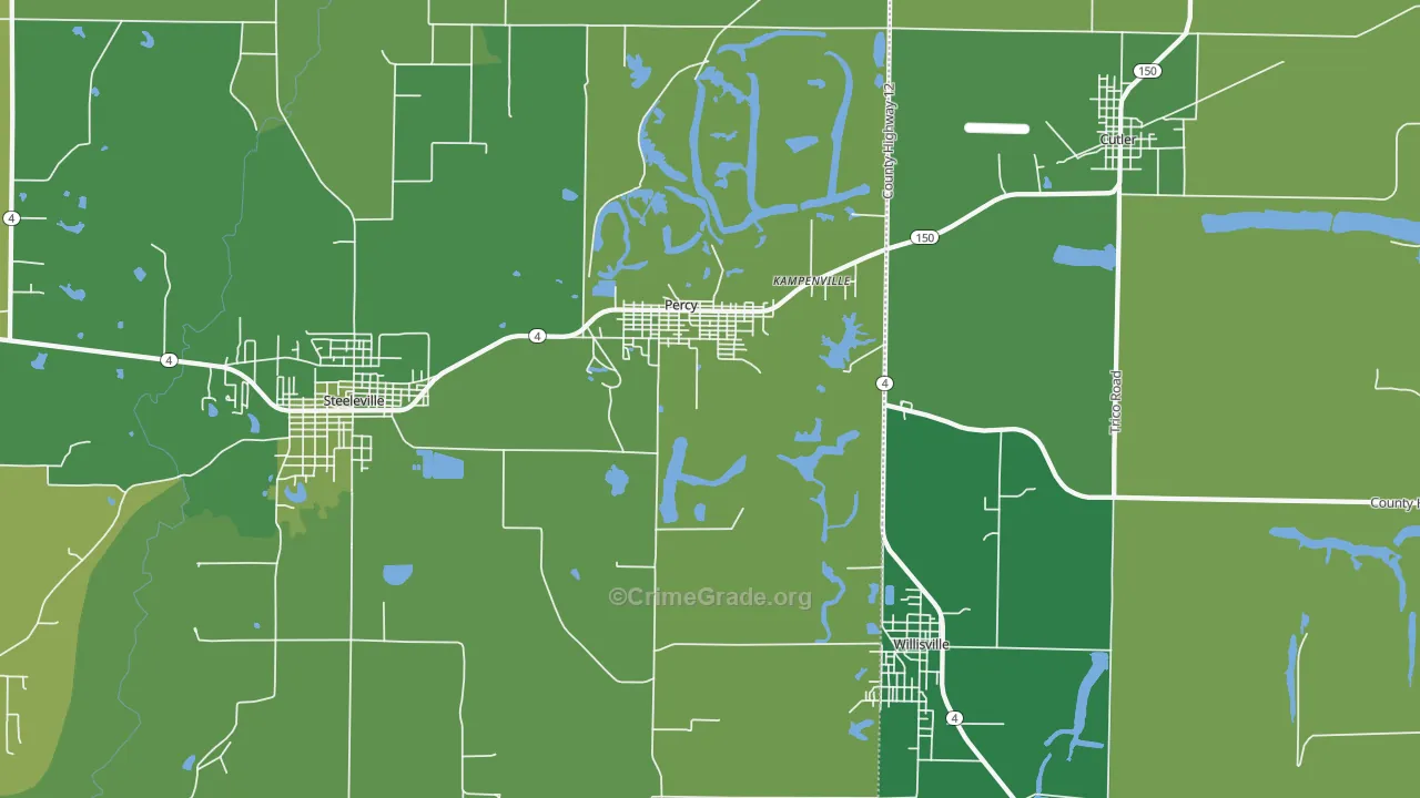 62272, IL Map of Vehicle Theft Rates
