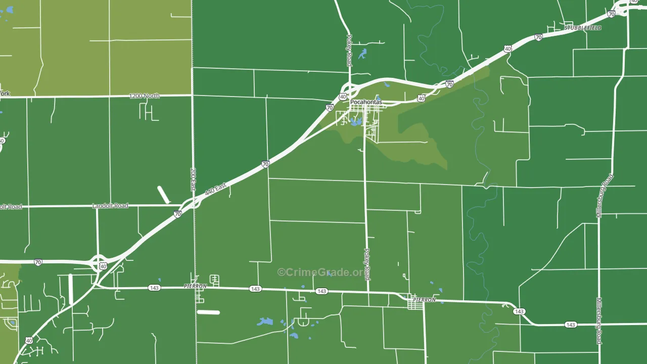 62275, IL Map of Vehicle Theft Rates