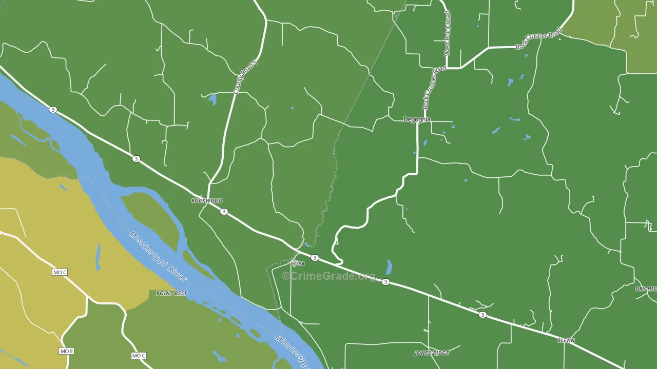 62280, IL Map of Vehicle Theft Rates