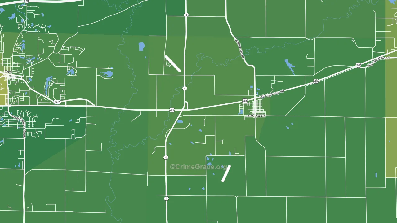 62281, IL Map of Vehicle Theft Rates