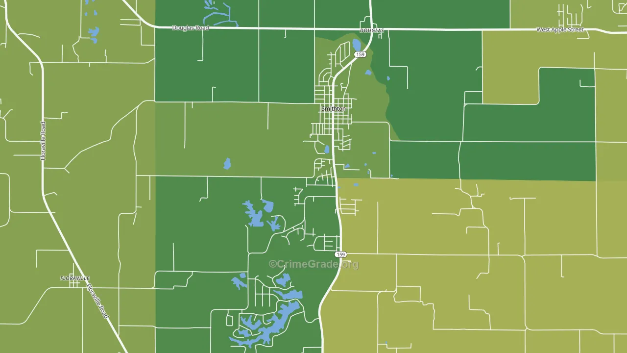 62285, IL Map of Vehicle Theft Rates