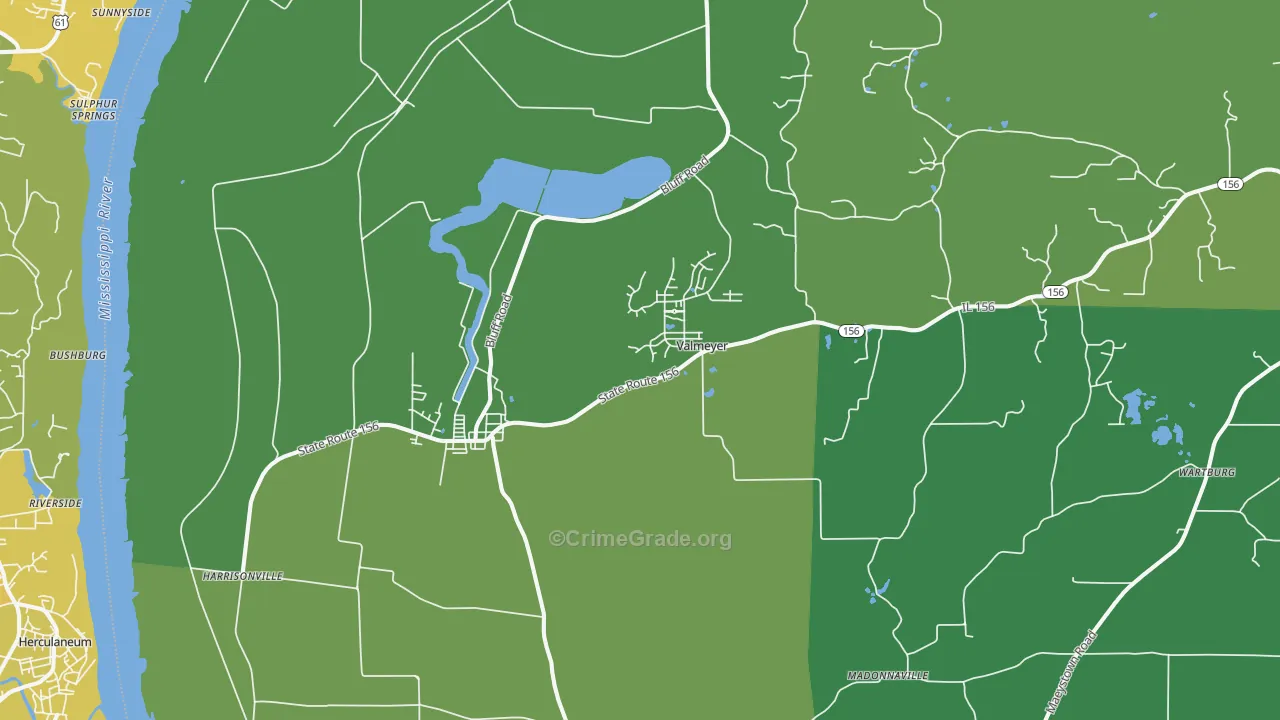 62295, IL Map of Vehicle Theft Rates
