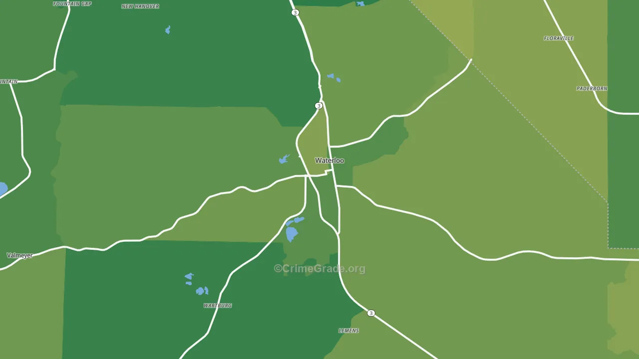 62298, IL Map of Vehicle Theft Rates
