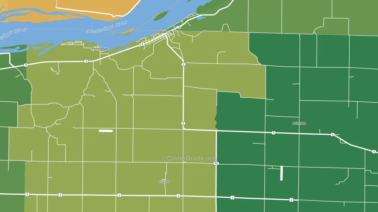 62330, IL Map of Vehicle Theft Rates