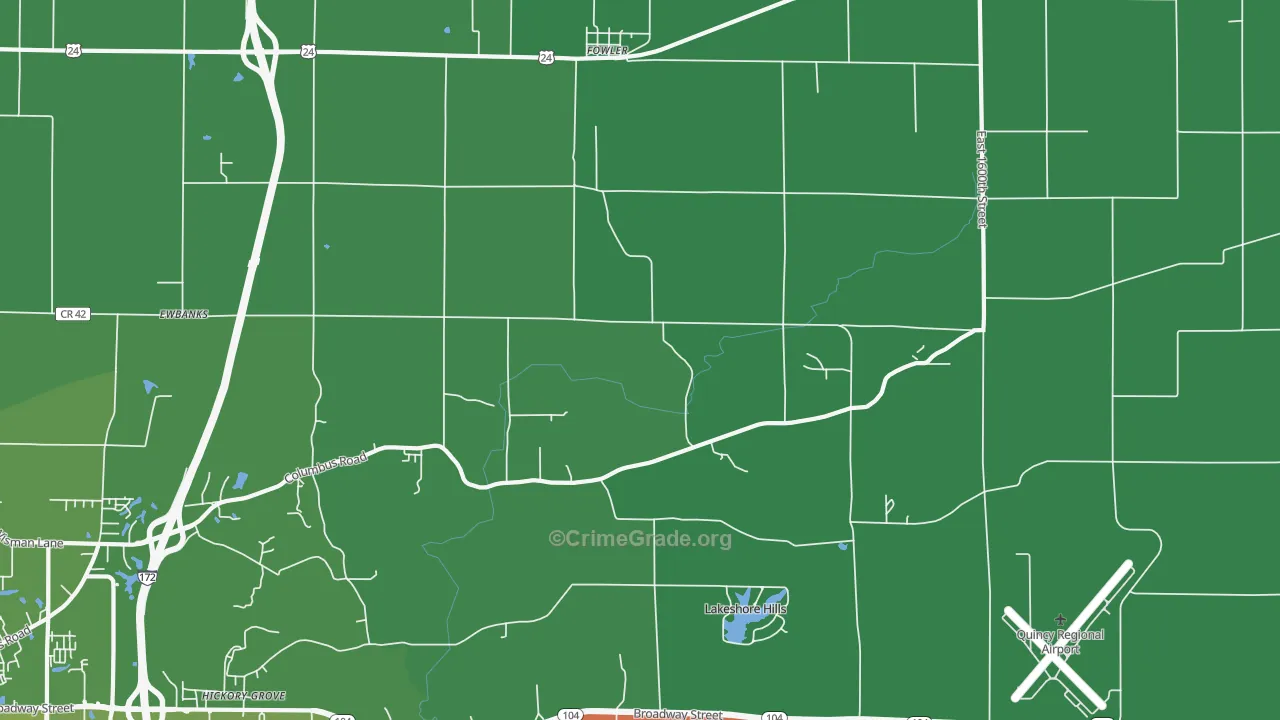 62338, IL Map of Vehicle Theft Rates
