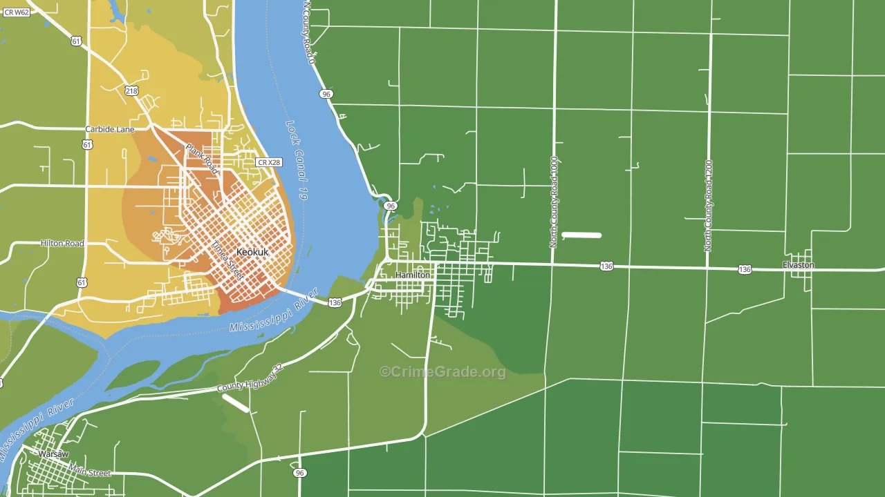 62341, IL Map of Vehicle Theft Rates