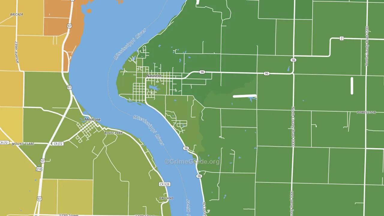 62354, IL Map of Vehicle Theft Rates