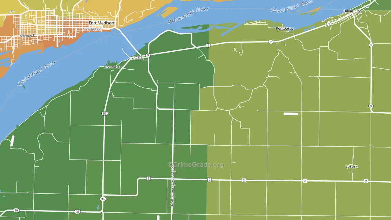 62358, IL Map of Vehicle Theft Rates