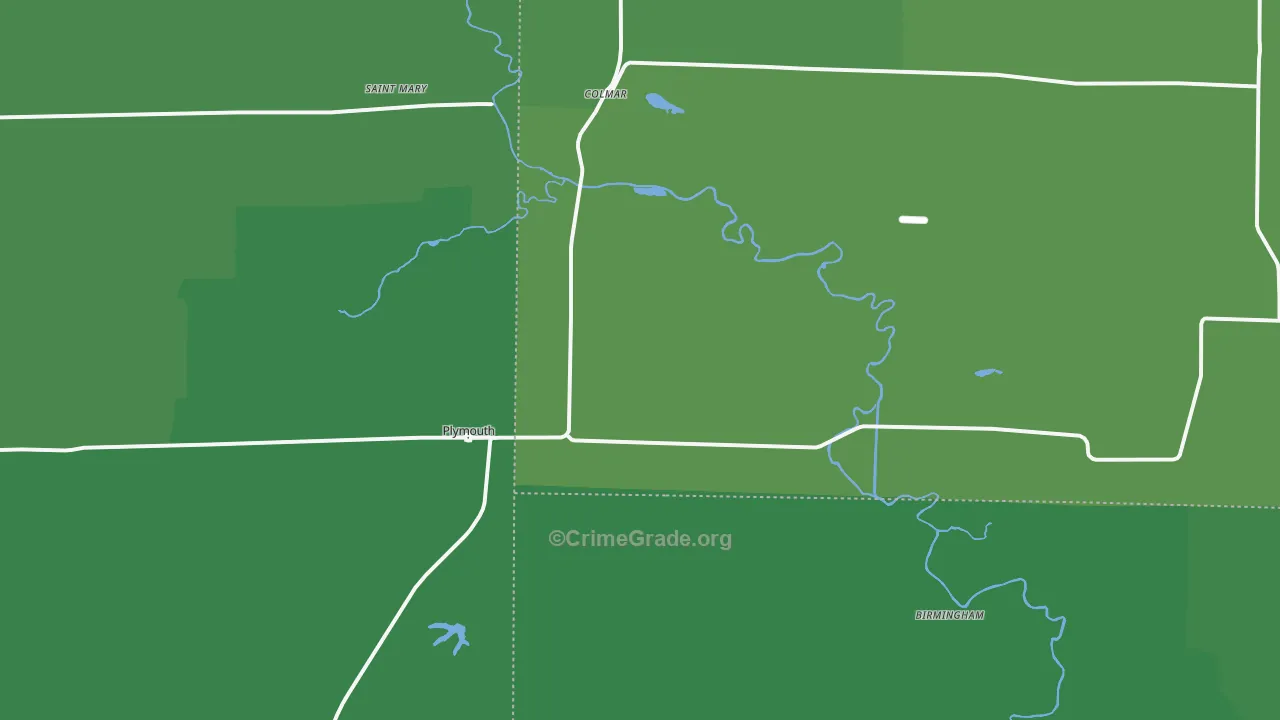 62367, IL Map of Vehicle Theft Rates