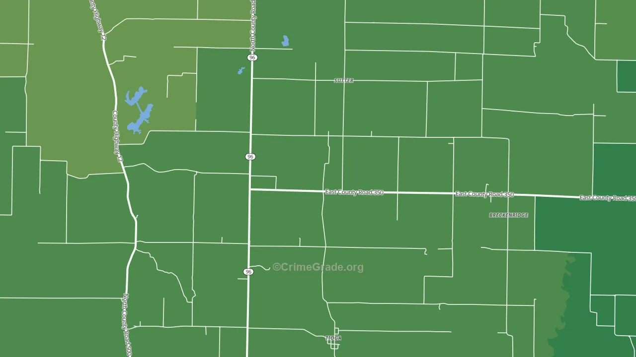 62373, IL Map of Vehicle Theft Rates
