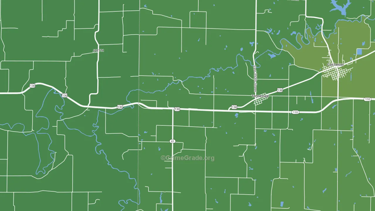 62374, IL Map of Vehicle Theft Rates
