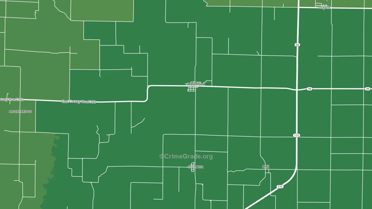 62380, IL Map of Vehicle Theft Rates