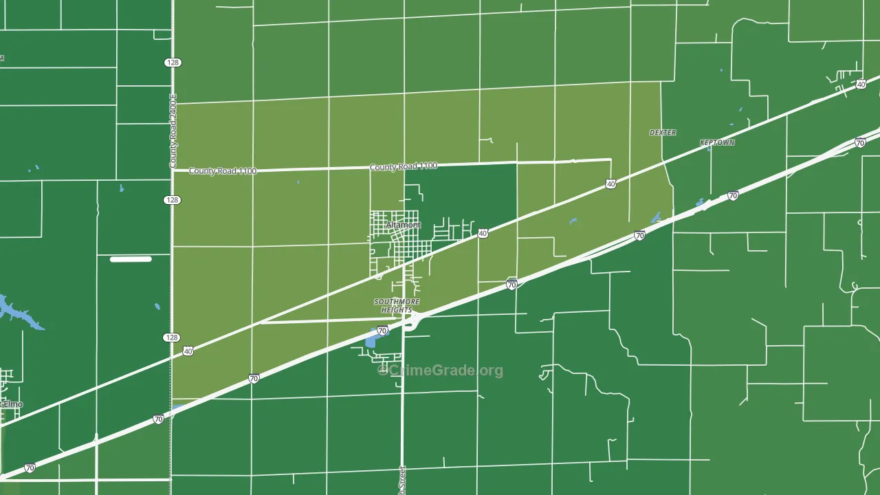 62411, IL Map of Vehicle Theft Rates