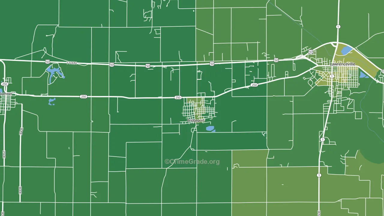 62417, IL Map of Vehicle Theft Rates