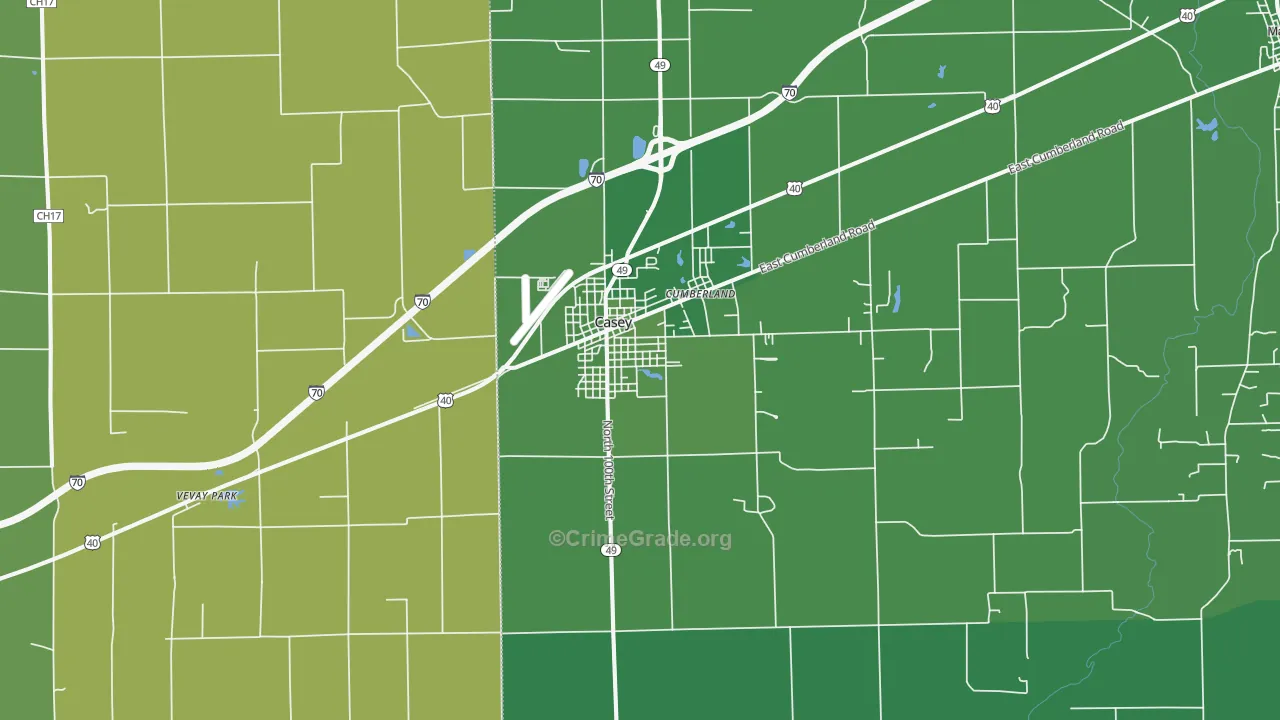 62420, IL Map of Vehicle Theft Rates