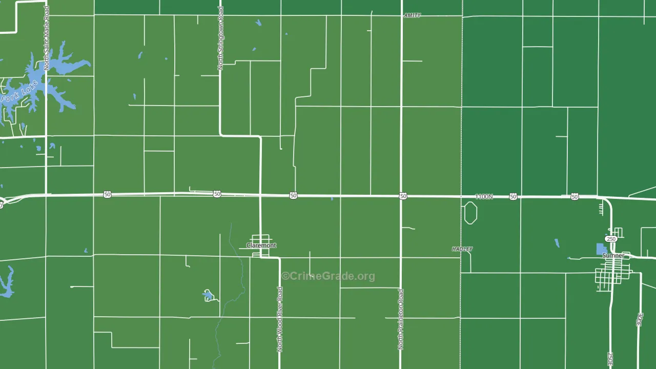 62421, IL Map of Vehicle Theft Rates
