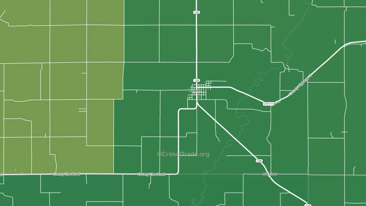 62422, IL Map of Vehicle Theft Rates
