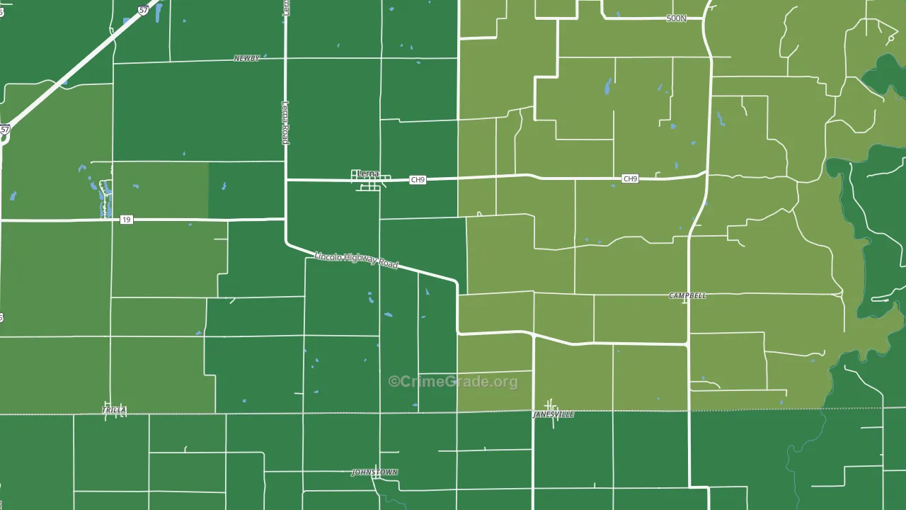 62440, IL Map of Vehicle Theft Rates