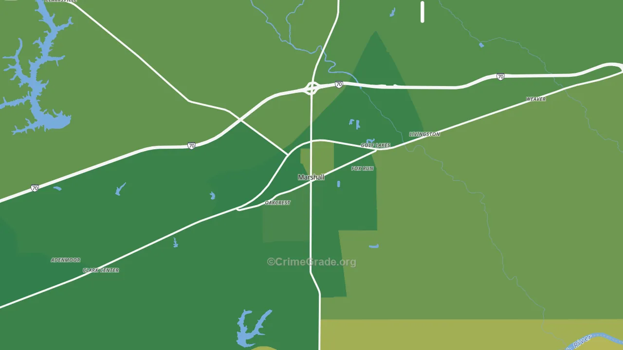 62441, IL Map of Vehicle Theft Rates