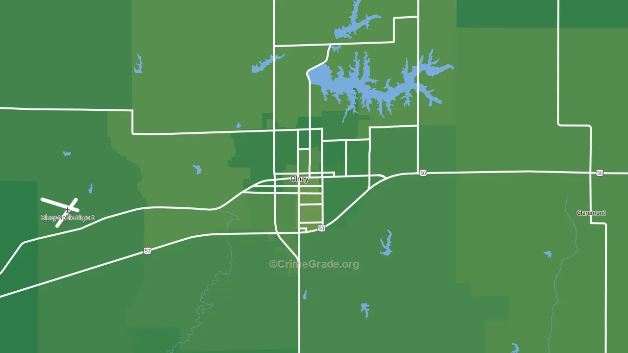 62450, IL Map of Vehicle Theft Rates