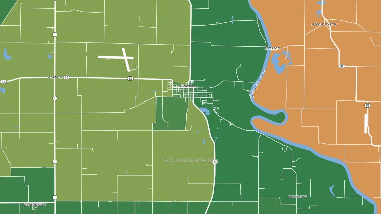 62451, IL Map of Vehicle Theft Rates