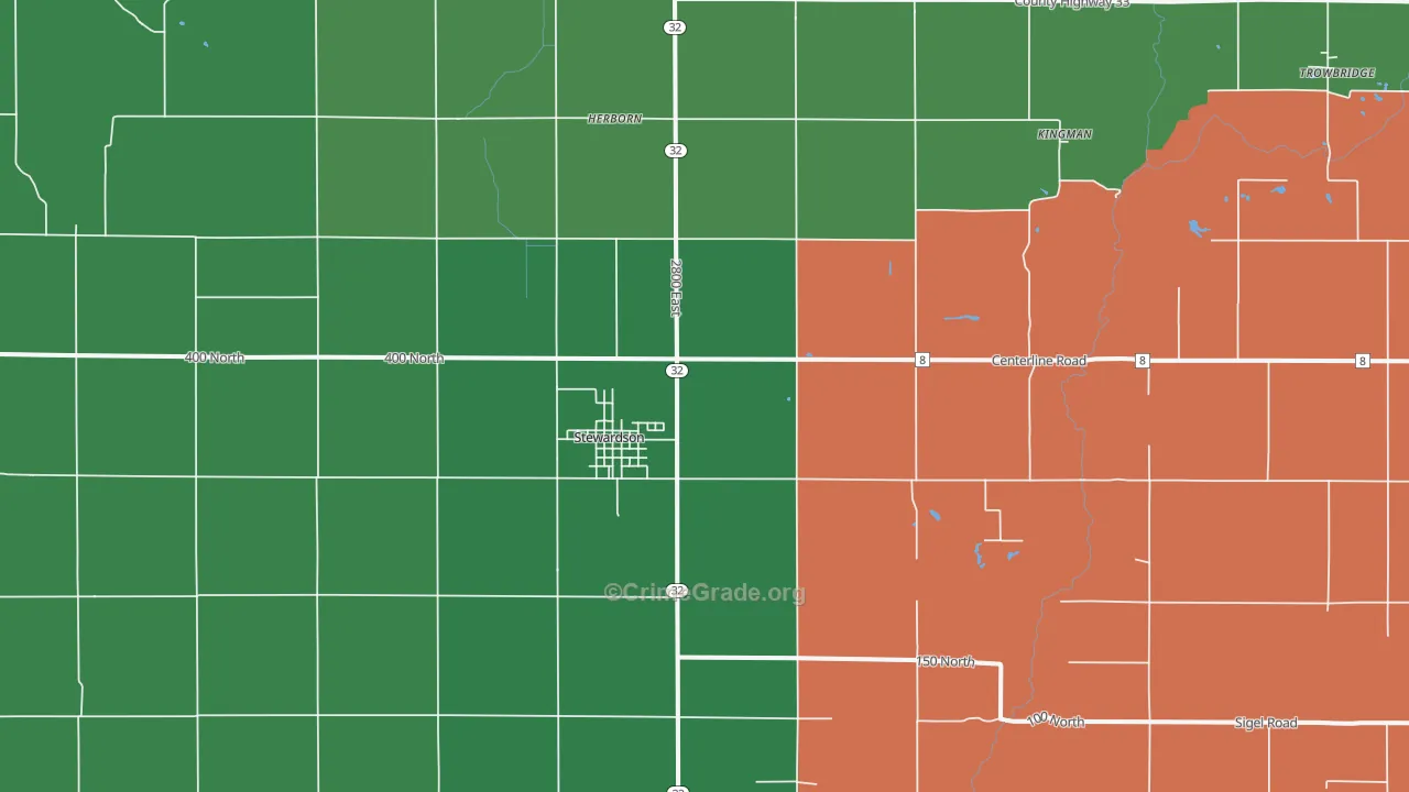 62463, IL Map of Vehicle Theft Rates