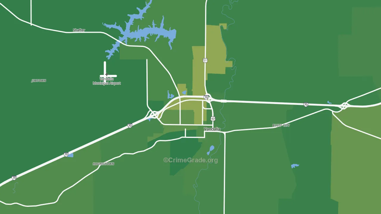 62471, IL Map of Vehicle Theft Rates