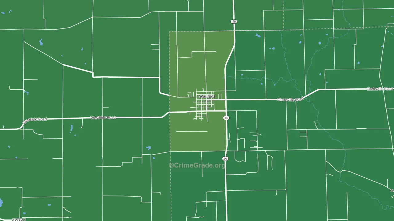 62474, IL Map of Vehicle Theft Rates