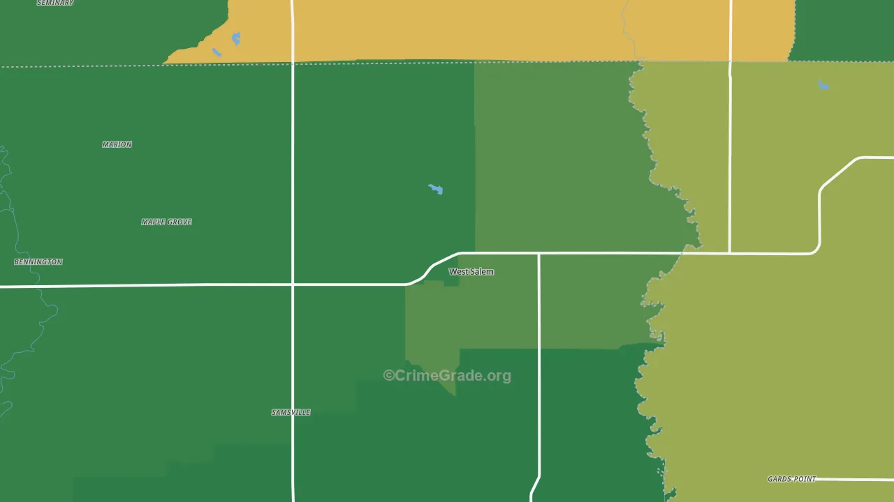 62476, IL Map of Vehicle Theft Rates