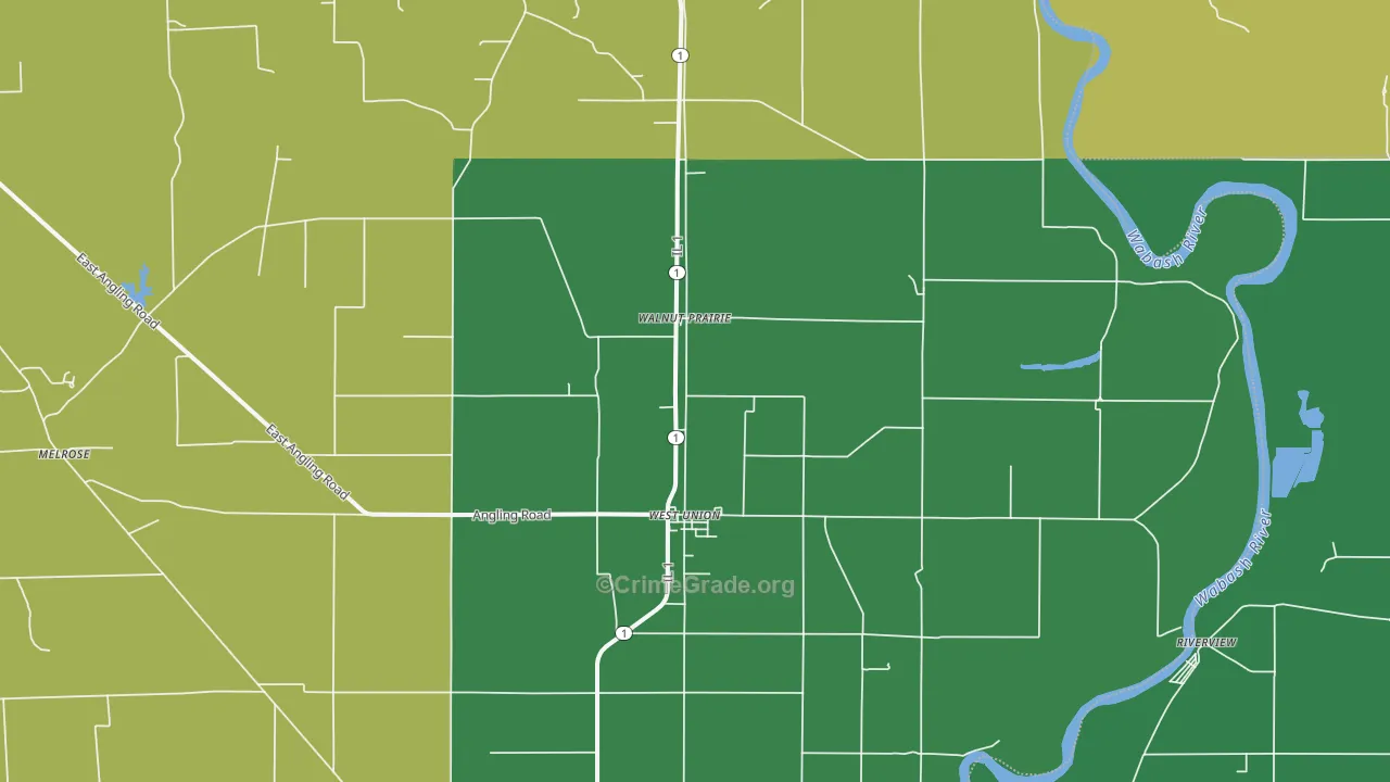 62477, IL Map of Vehicle Theft Rates