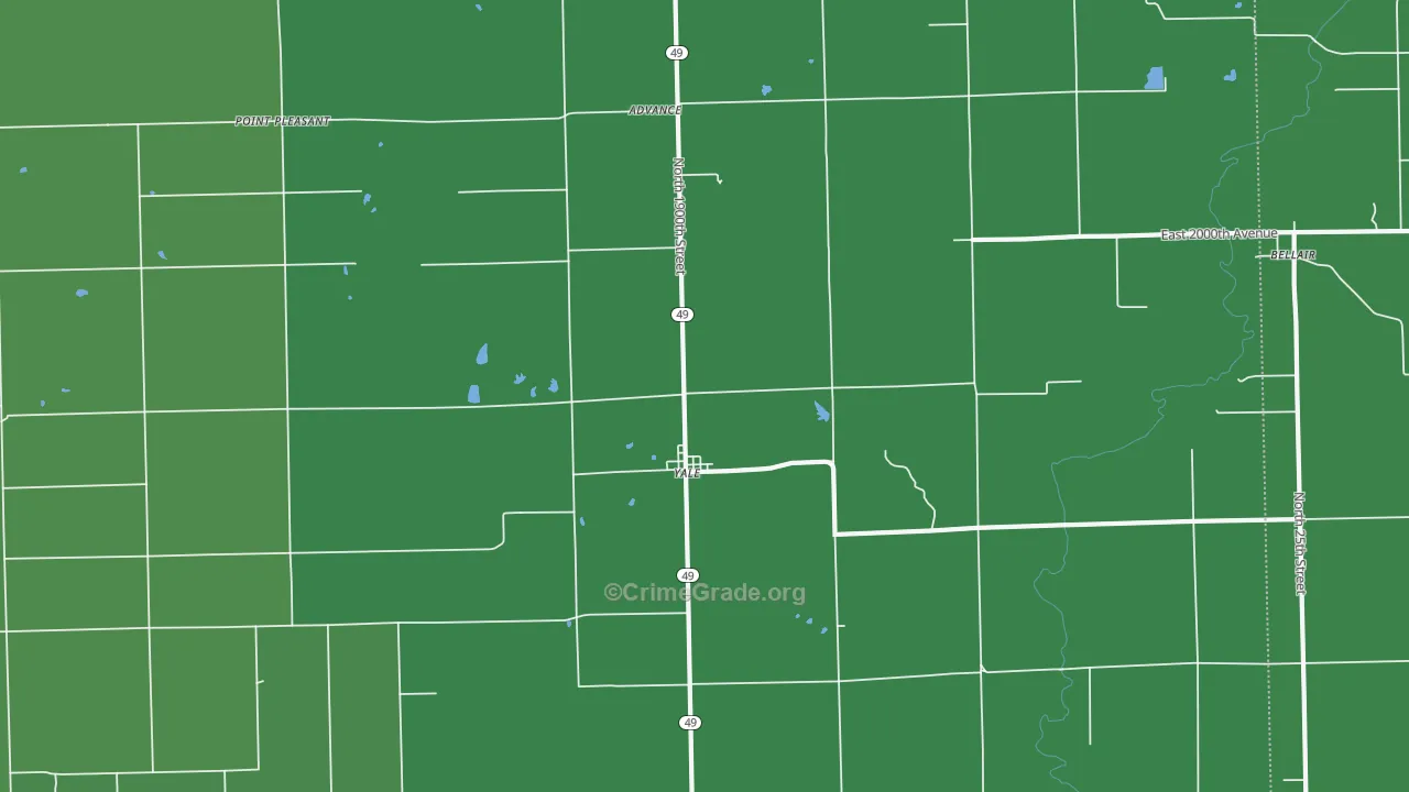 62481, IL Map of Vehicle Theft Rates