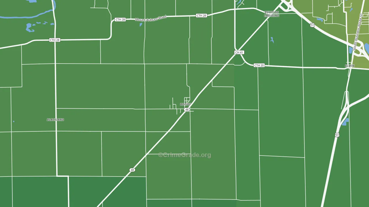 62514, IL Map of Vehicle Theft Rates