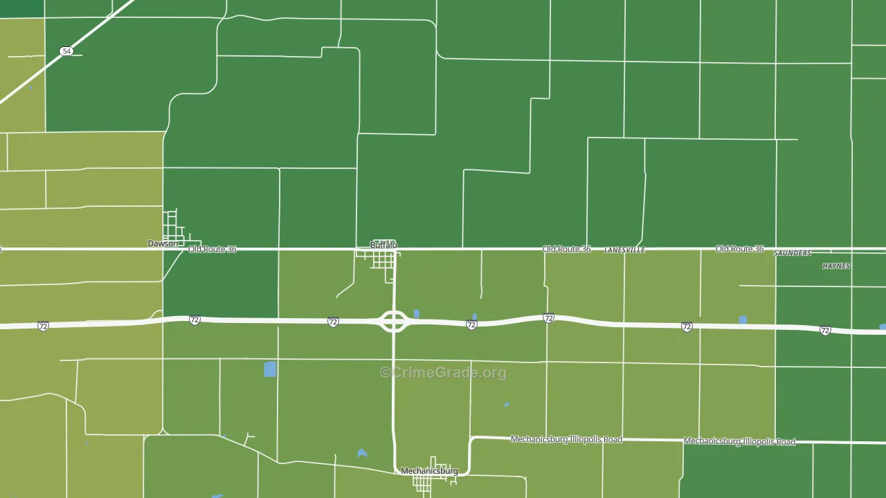 62515, IL Map of Vehicle Theft Rates