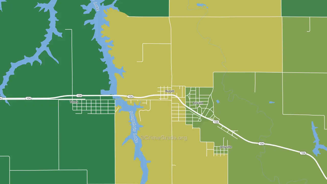 62517, IL Map of Vehicle Theft Rates