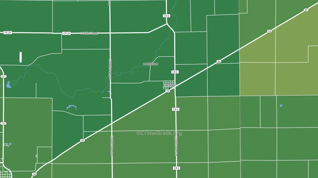 62518, IL Map of Vehicle Theft Rates